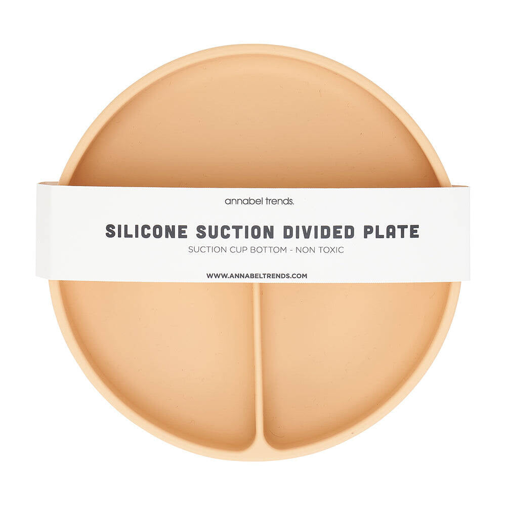 2PK Annabel Trends Silicone Suction Divided Plate 18cm - Caramel