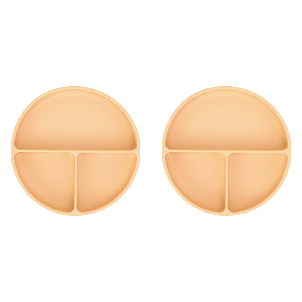 2PK Annabel Trends Silicone Suction Divided Plate 18cm - Caramel