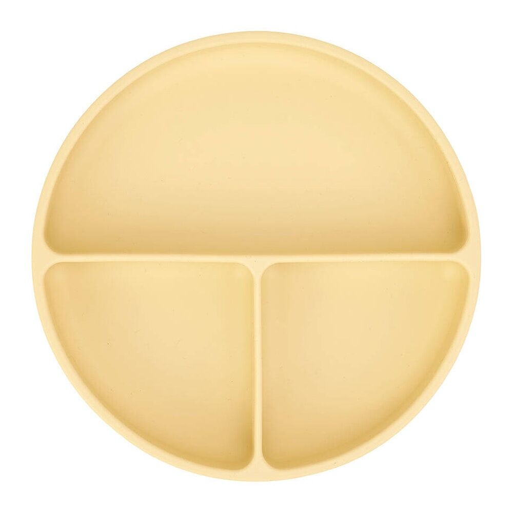 2PK Annabel Trends Silicone Suction Divided Plate 18cm - Lemon