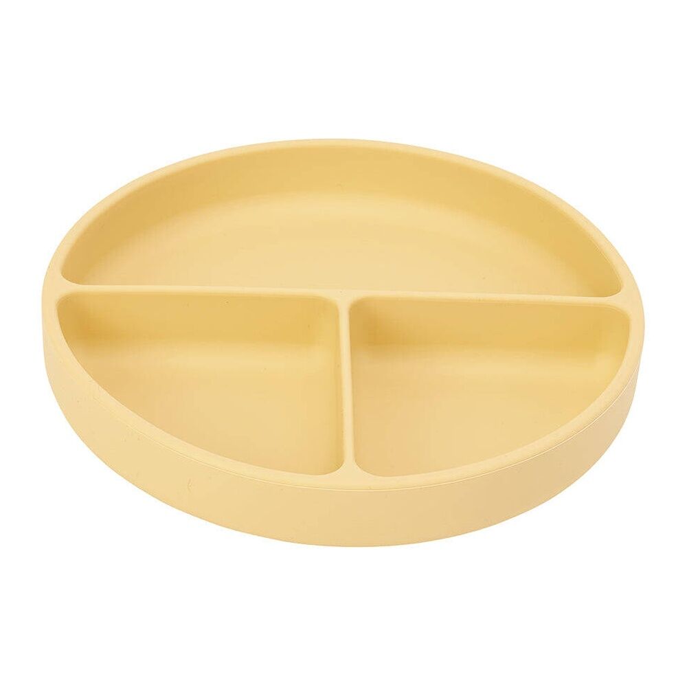 2PK Annabel Trends Silicone Suction Divided Plate 18cm - Lemon