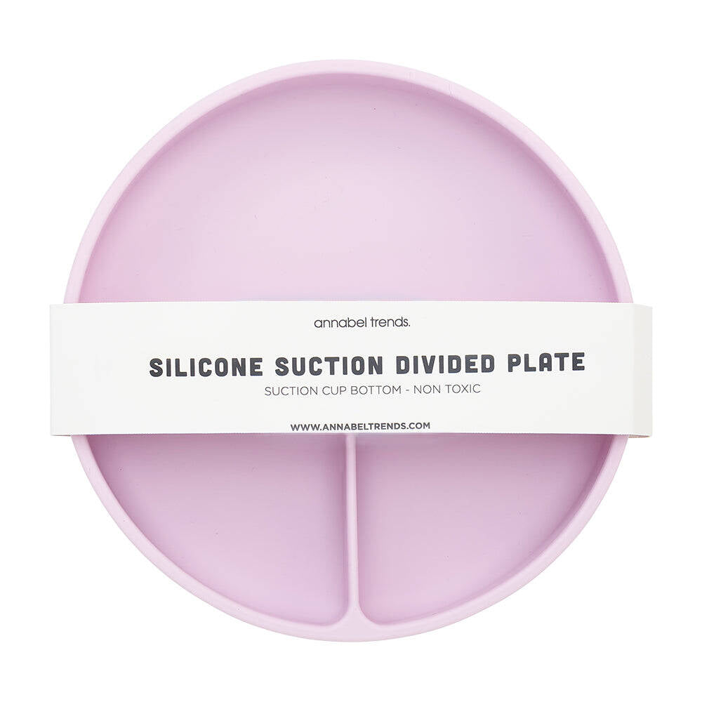 2PK Annabel Trends Silicone Suction Divided Plate 18cm - Lilac