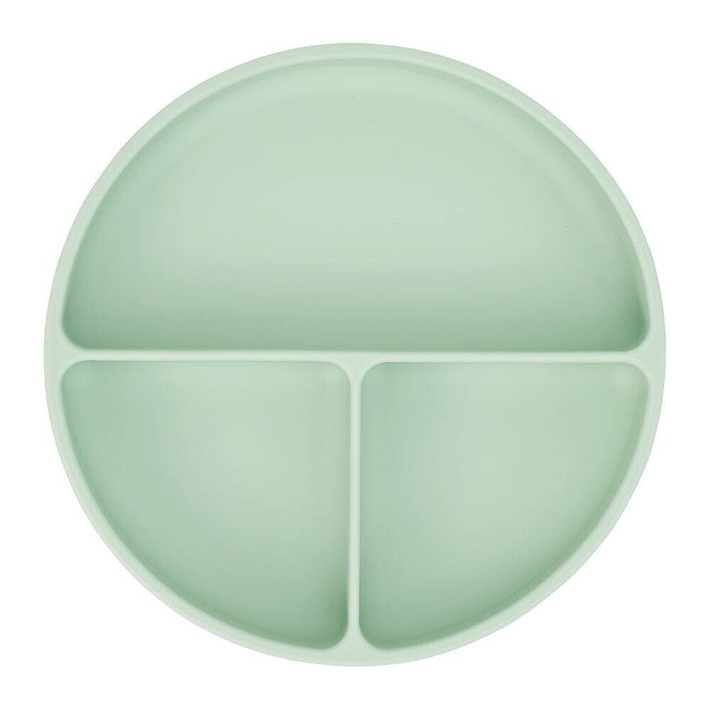 2PK Annabel Trends Silicone Suction Divided Plate 18cm - Moss