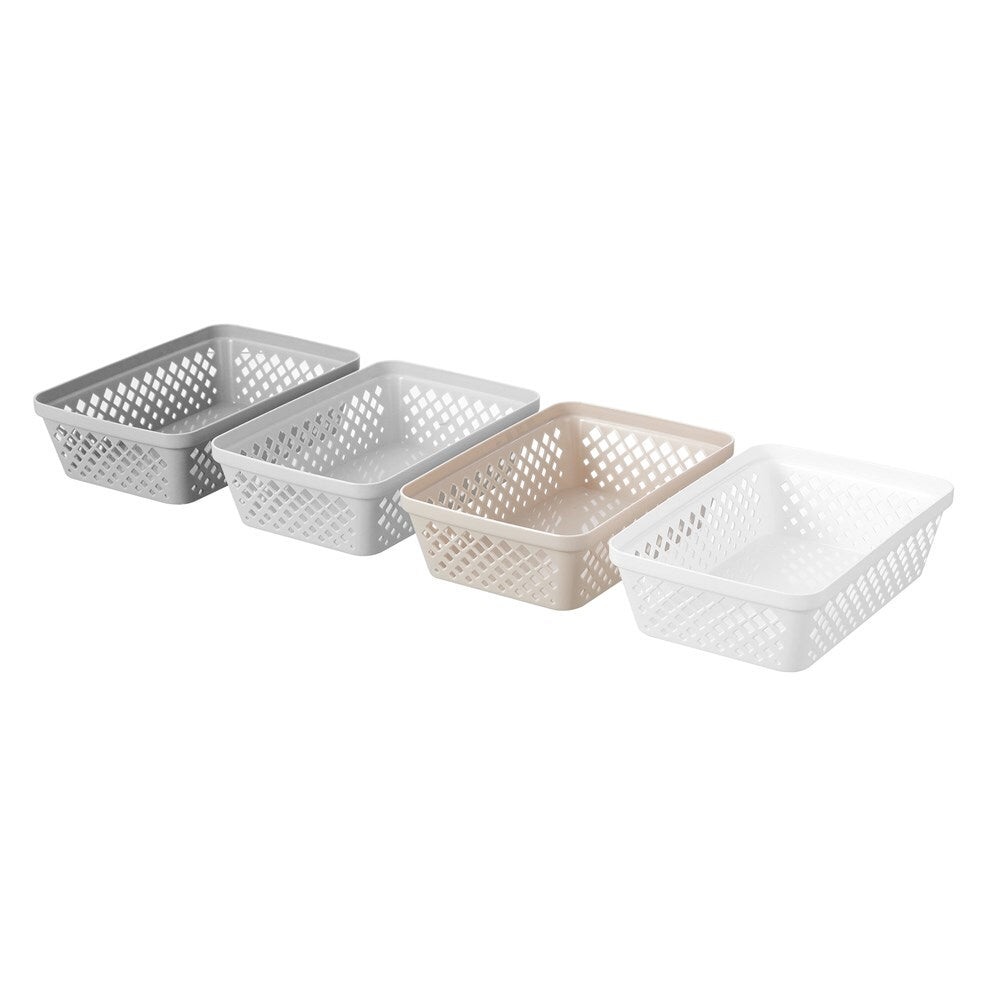8PK Boxsweden Kept Diamond 23.5x16cm Organiser Tray Basket - White