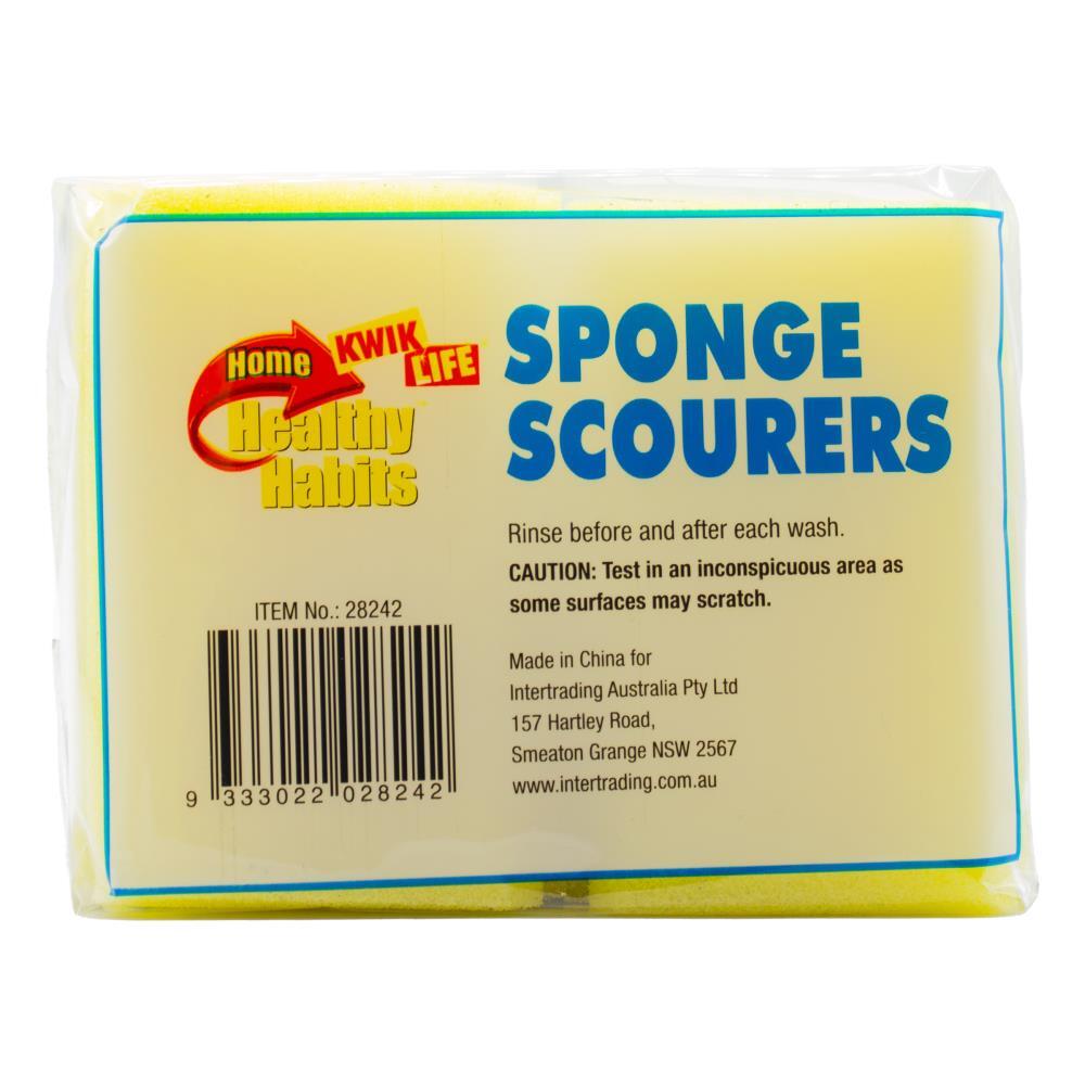 96pc Kwik Life Home Sponge Scourers Multi Purpose Scouring Pads