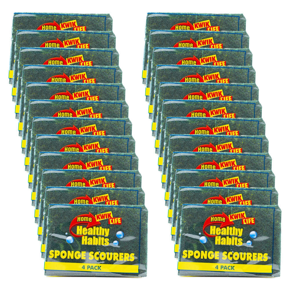 96pc Kwik Life Home Sponge Scourers Multi Purpose Scouring Pads