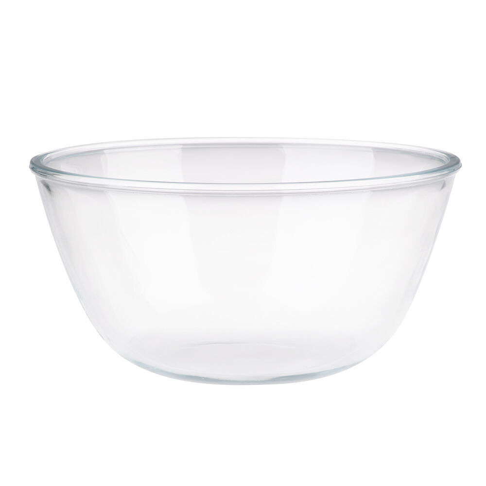 3PK Daily Bake Borosilicate Glass Mixing Bowl 21cm/2L - Clear