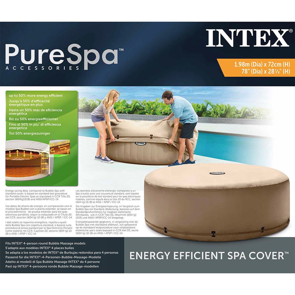 Intex Energy Efficient Cover For Inflatable Outdoor Spa - Beige