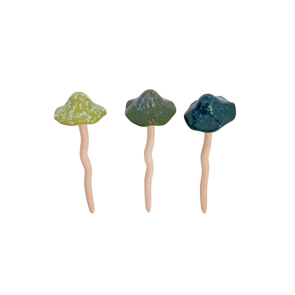 2PK Ceramic Mushroom Green Large 10x27cm - Assorted