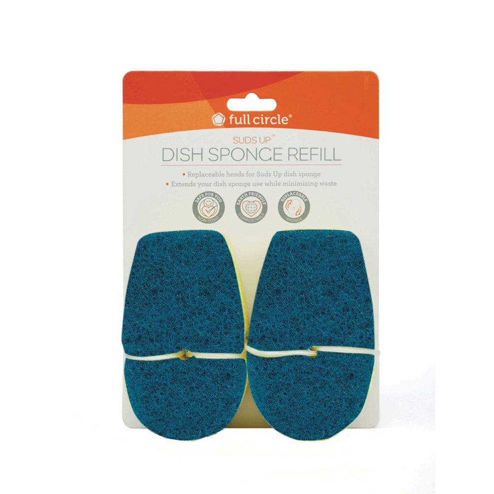 2x 2pc Full Circle Suds Up Dish/Plate Sponge Refill Replacement Head