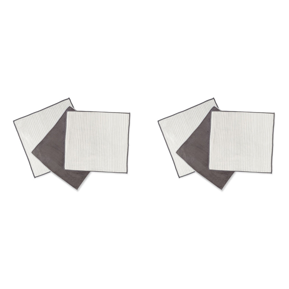2x 3pc Full Circle Renew 30.5cm All-Purpose Microfiber Cloth Set - Grey