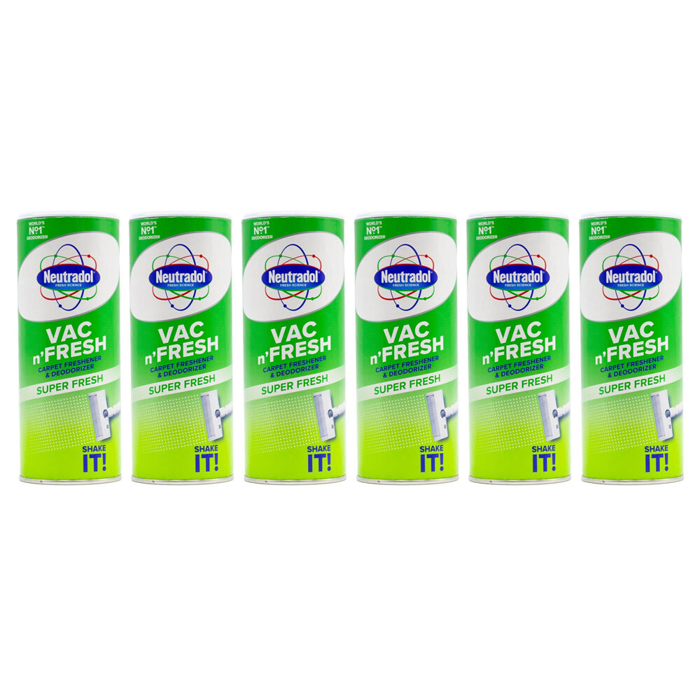 6PK Neutradol 350g Vac N'Fresh Carpet Freshener Deodoriser Super Fresh