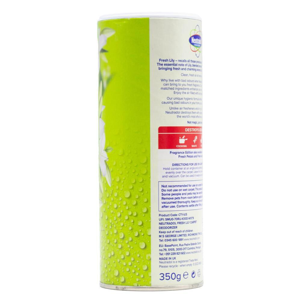 6PK Neutradol 350g Vac N'Fresh Carpet Freshener Deodoriser Fresh Lily