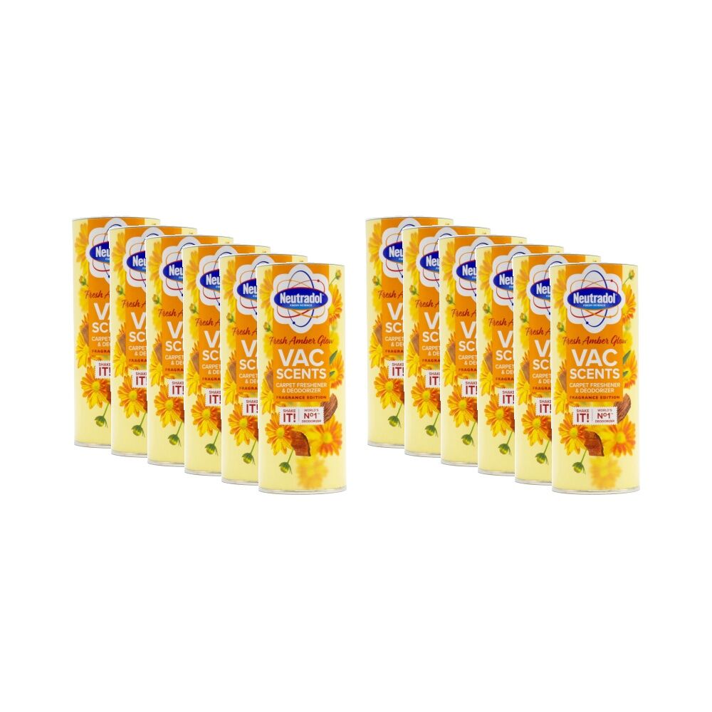 12PK Neutradol Carpet Freshener Advanced Odour Neutraliser 350g Fresh Amber Glow