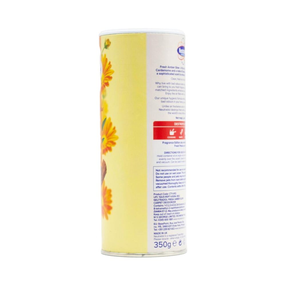 12PK Neutradol Carpet Freshener Advanced Odour Neutraliser 350g Fresh Amber Glow