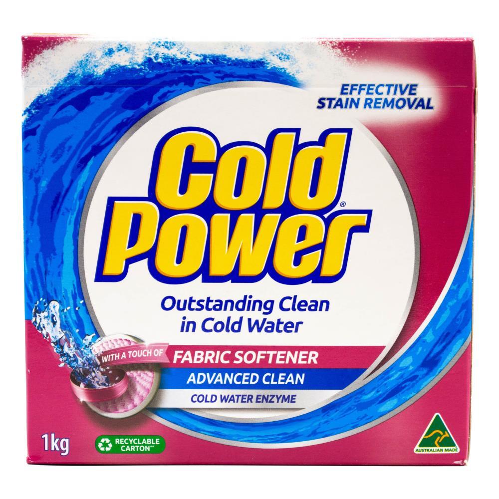 6PK Cold Power Laundry Detergent Powder Advanced Clean w/ Fabric Softener 1kg