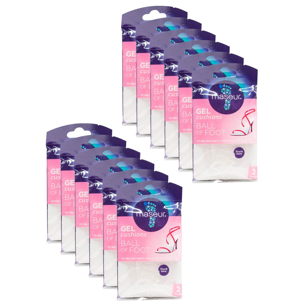12x 4pc Footcare Maseur Gel Cushions Ball Of Foot Comfort Pads Support