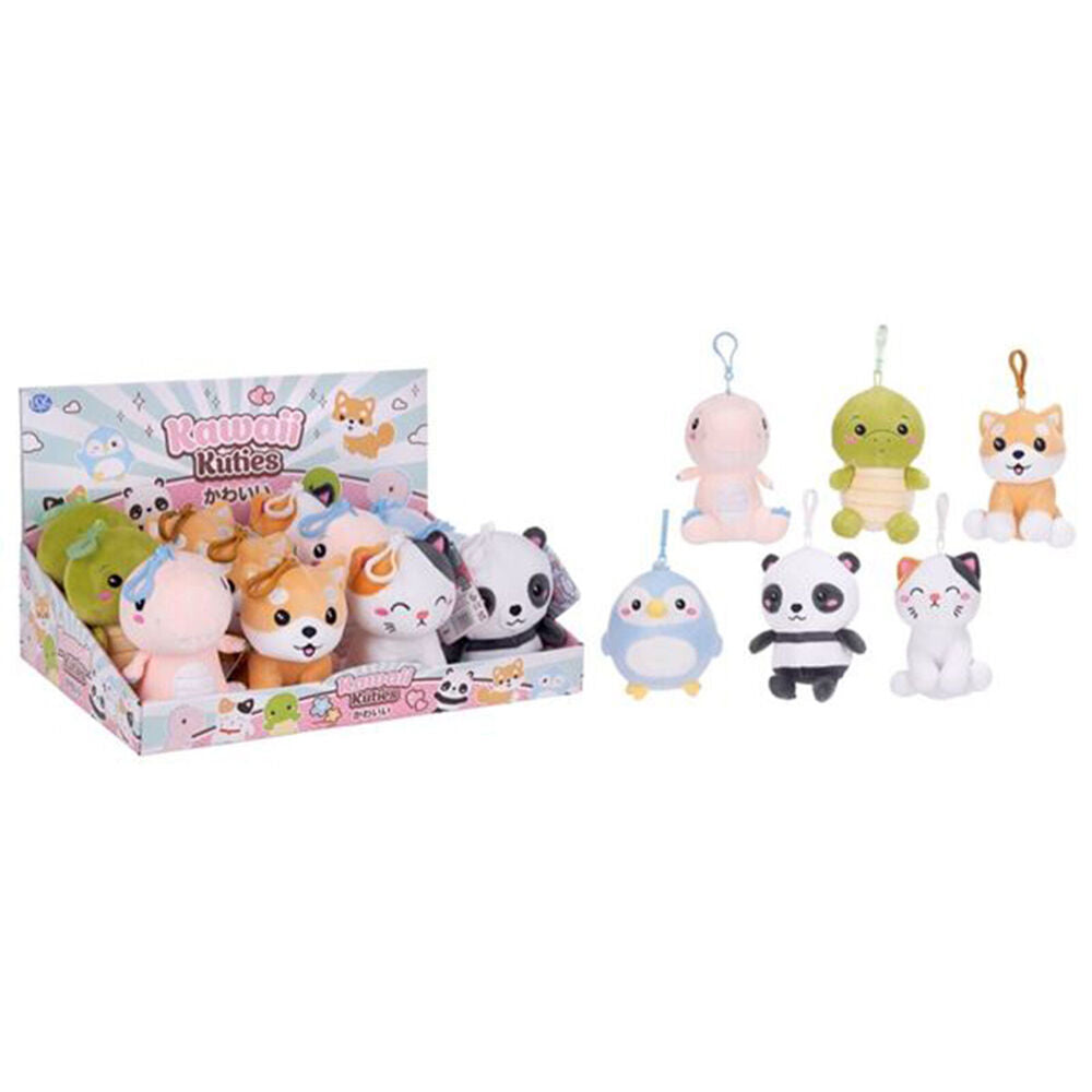 3PK Kawaii Kuties Bagclip Plush/Soft Toy Series 1 12cm For Ages 3y+ Assorted