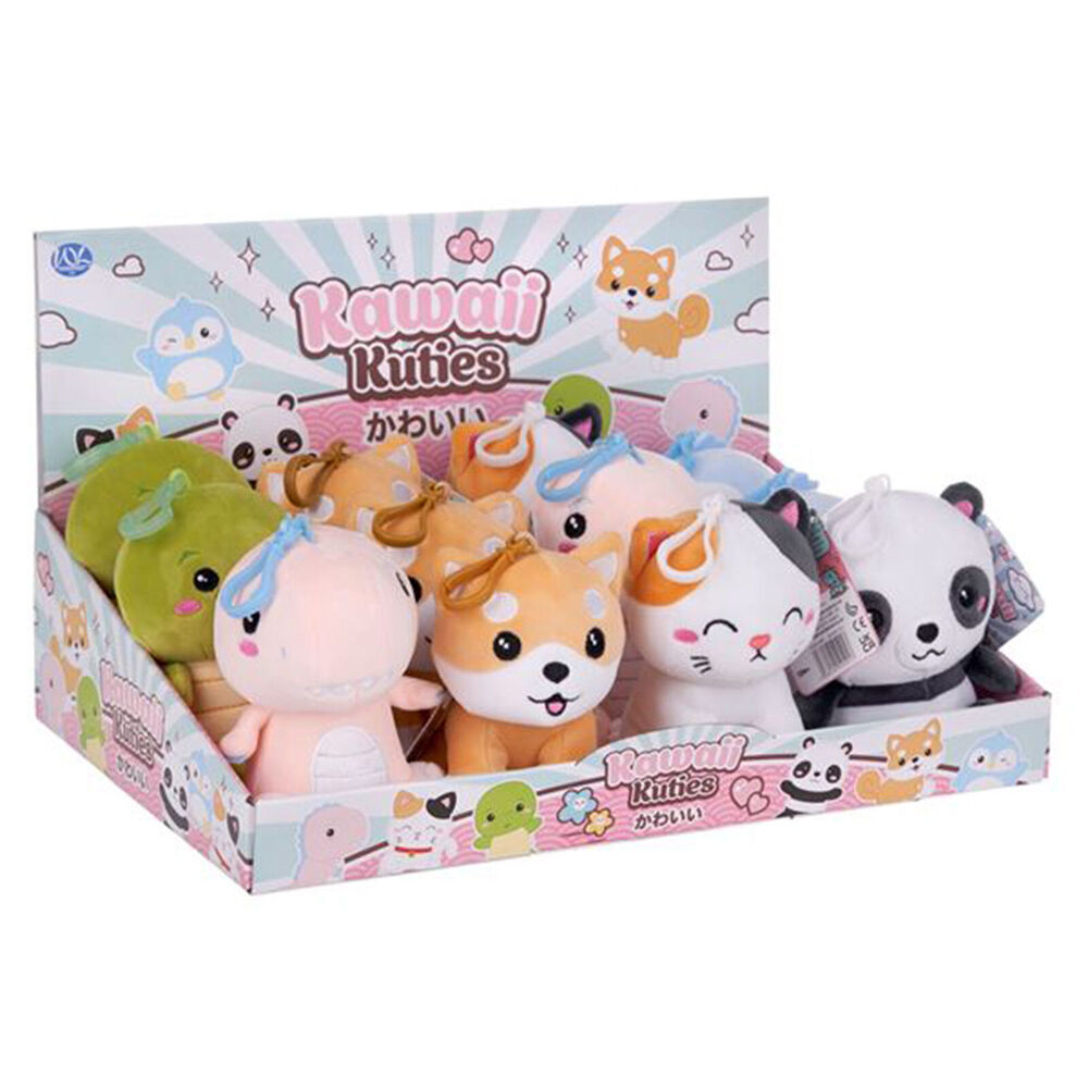 3PK Kawaii Kuties Bagclip Plush/Soft Toy Series 1 12cm For Ages 3y+ Assorted
