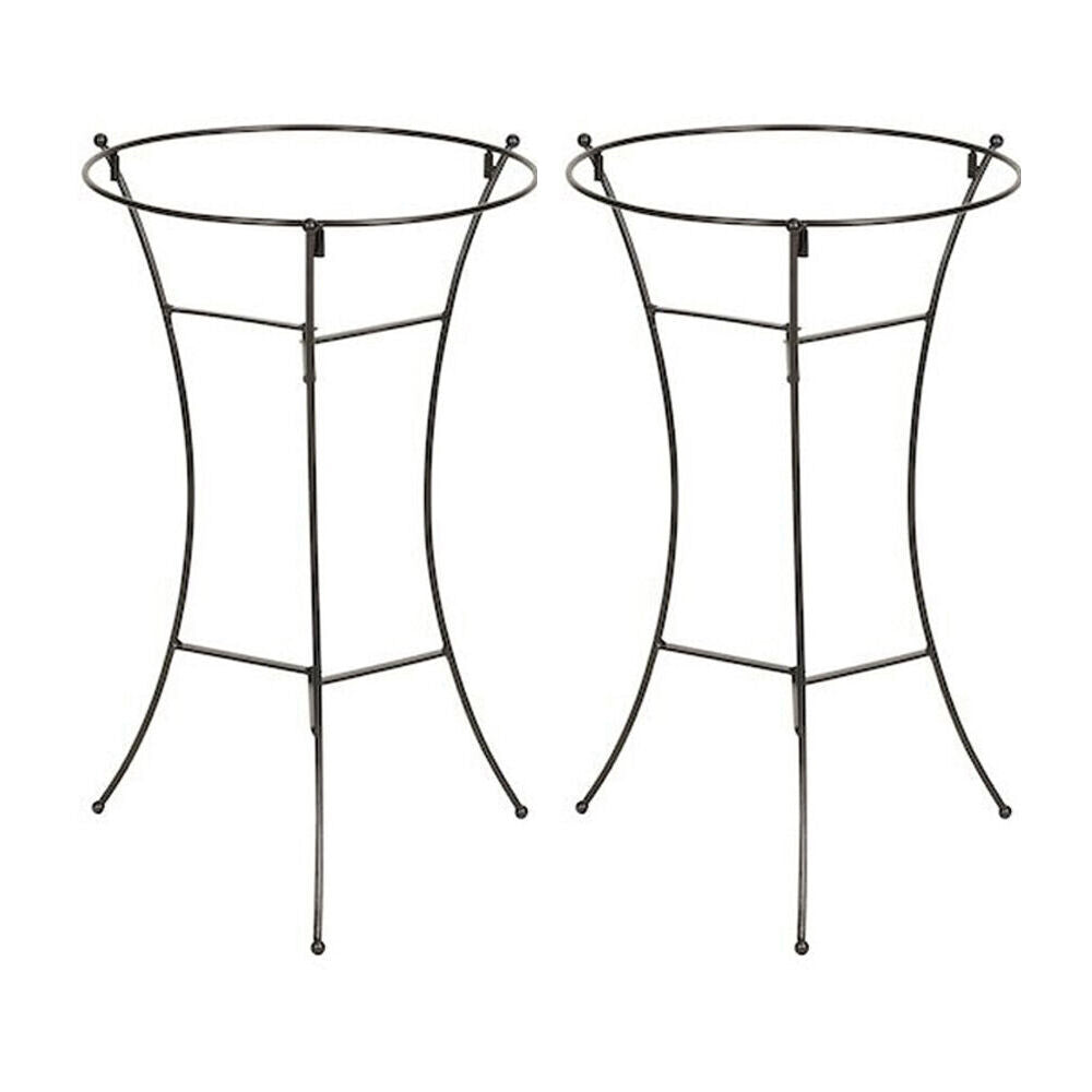 2PK 3 Legged Powder Coated Metal Bird Bath Stand 57x37cm Matte Black