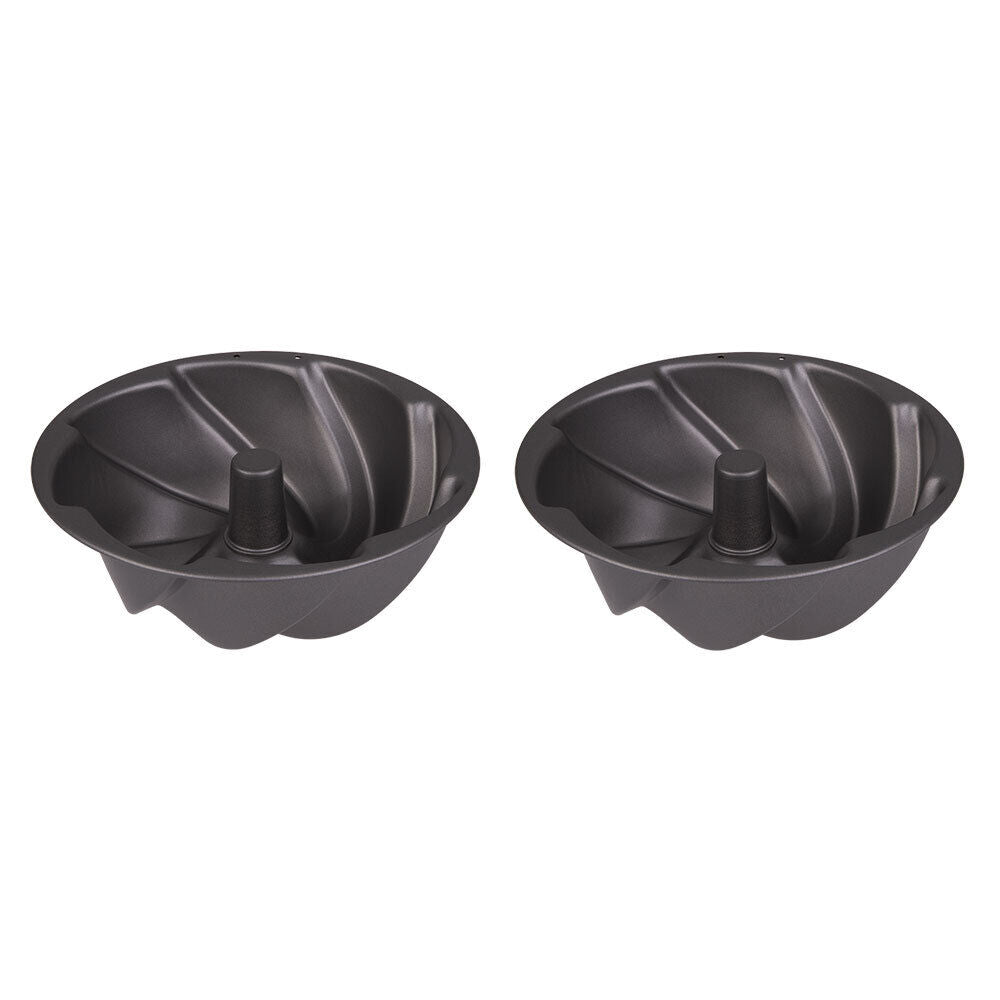 2PK Daily Bake Non-Stick Spiral Cake Pan Bakeware 21cm - Black