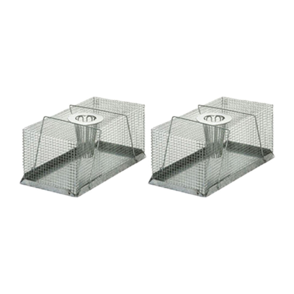 2PK AgBoss Metal Multi-Catch Mouse and Rat Cage Trap 18.5x10.5x6.5cm