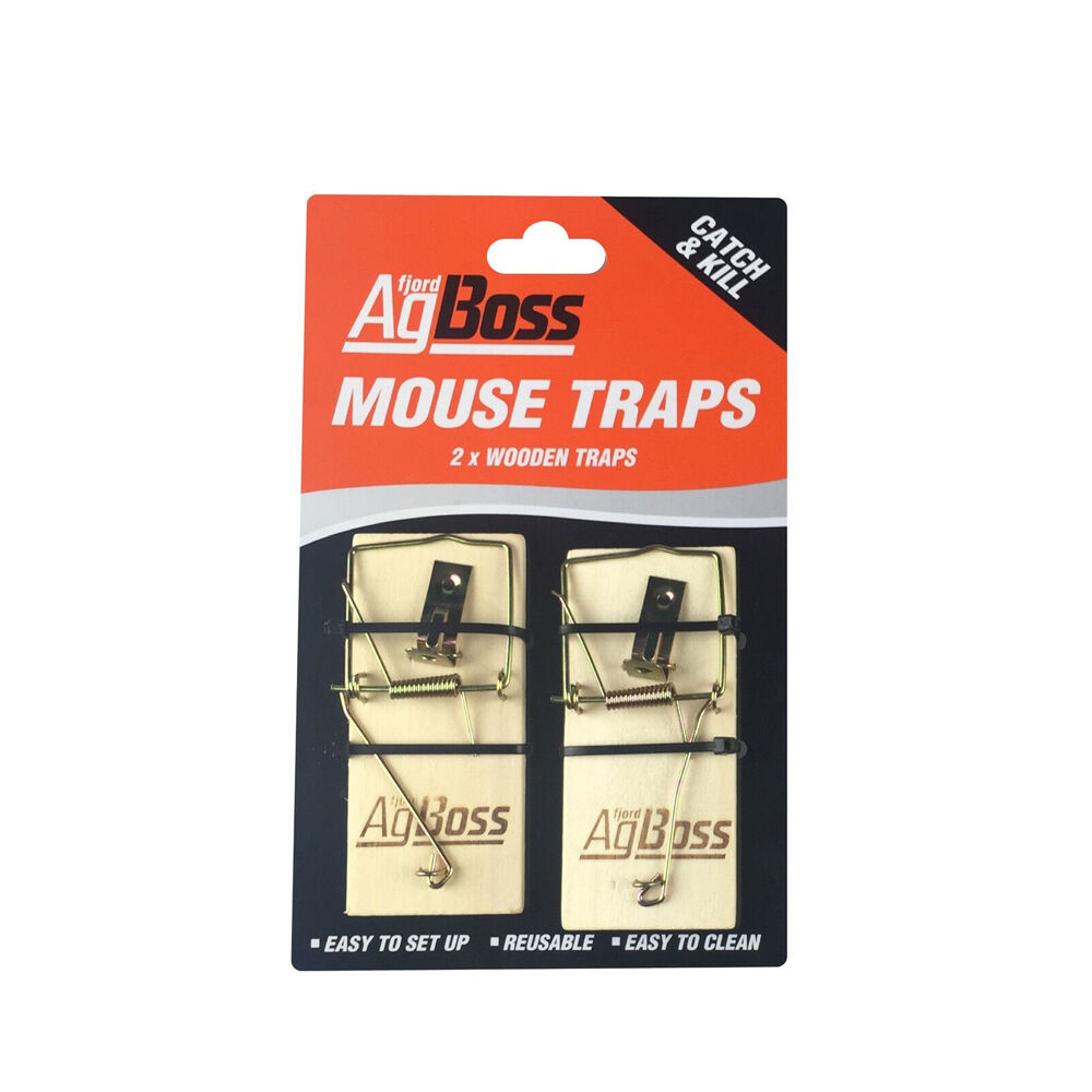 8x 2pc AgBoss Wooden Spring Rat Rodent Mouse-trap Reusable 10x4.5x2cm