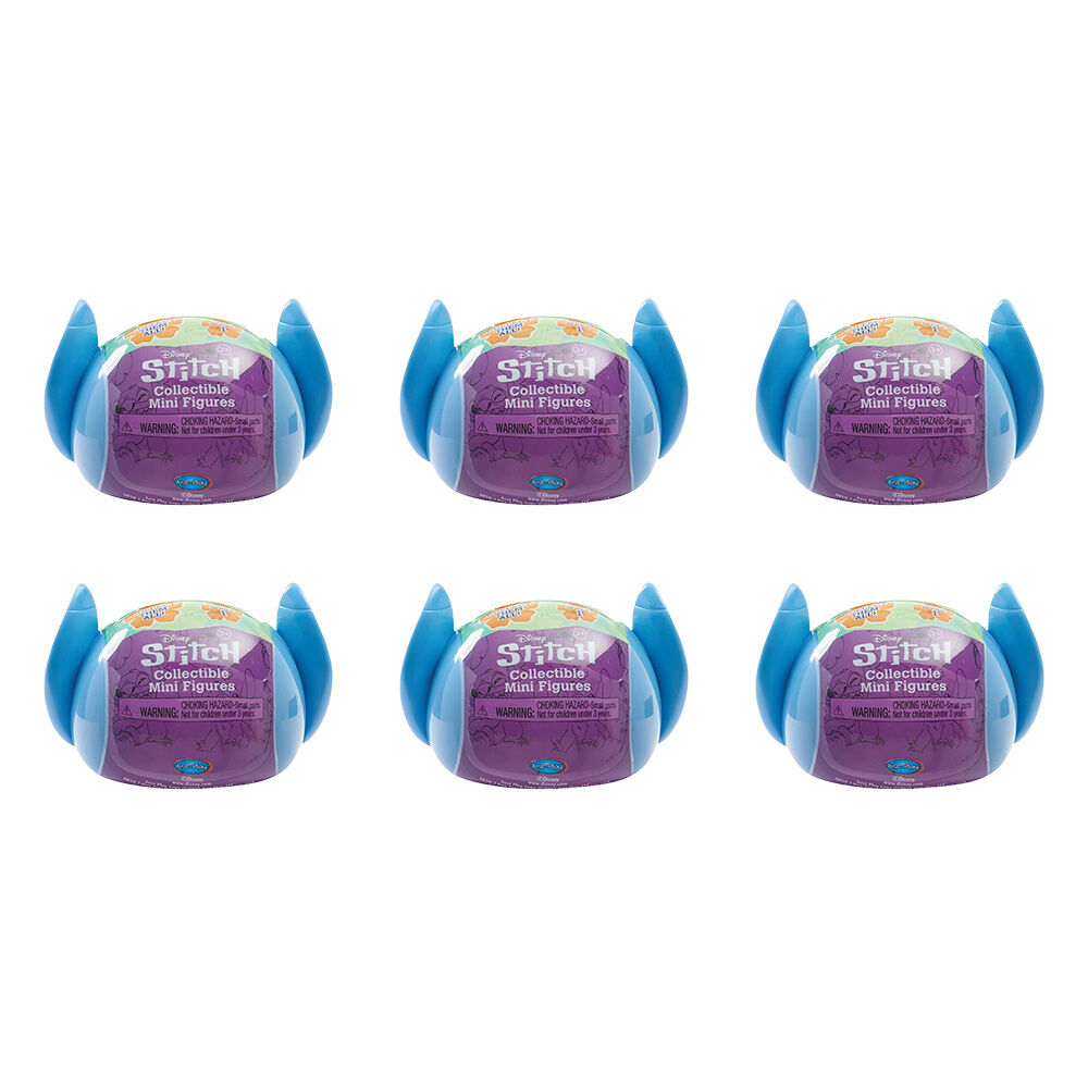 6PK Disney Stitch Collectible Mini Figure Capsules S1 Assorted 3y+