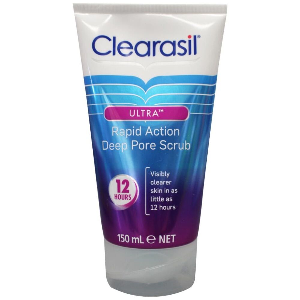 12PK Clearasil Skincare Deep Pore Scrub Ultra Rapid Action 2% Salicylic Acid 150ml