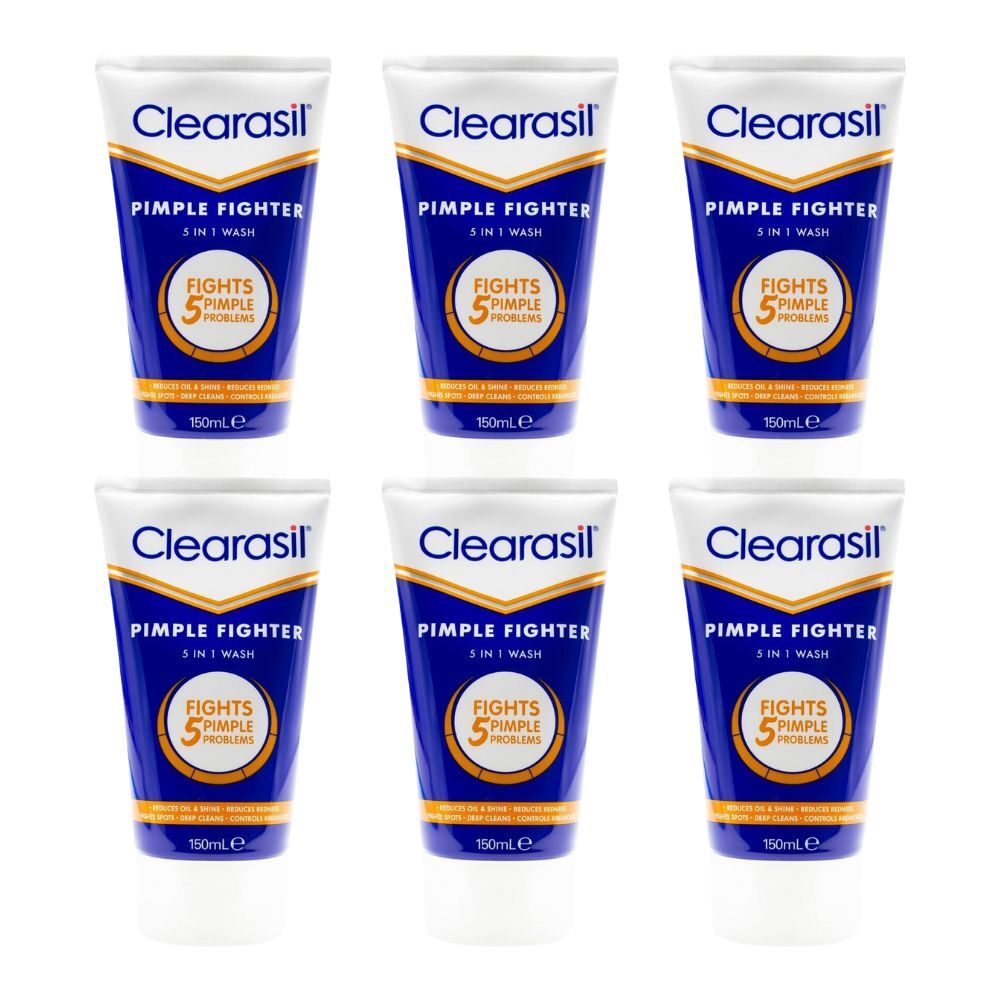 6PK Clearasil 150ml Pimple Fighter 5-in-1 Wash