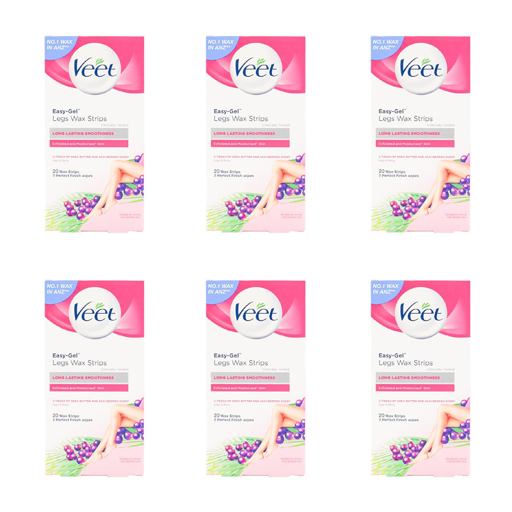 120pc Veet Easy-Gelwax Legs Wax Strips w/ Finish Wipes