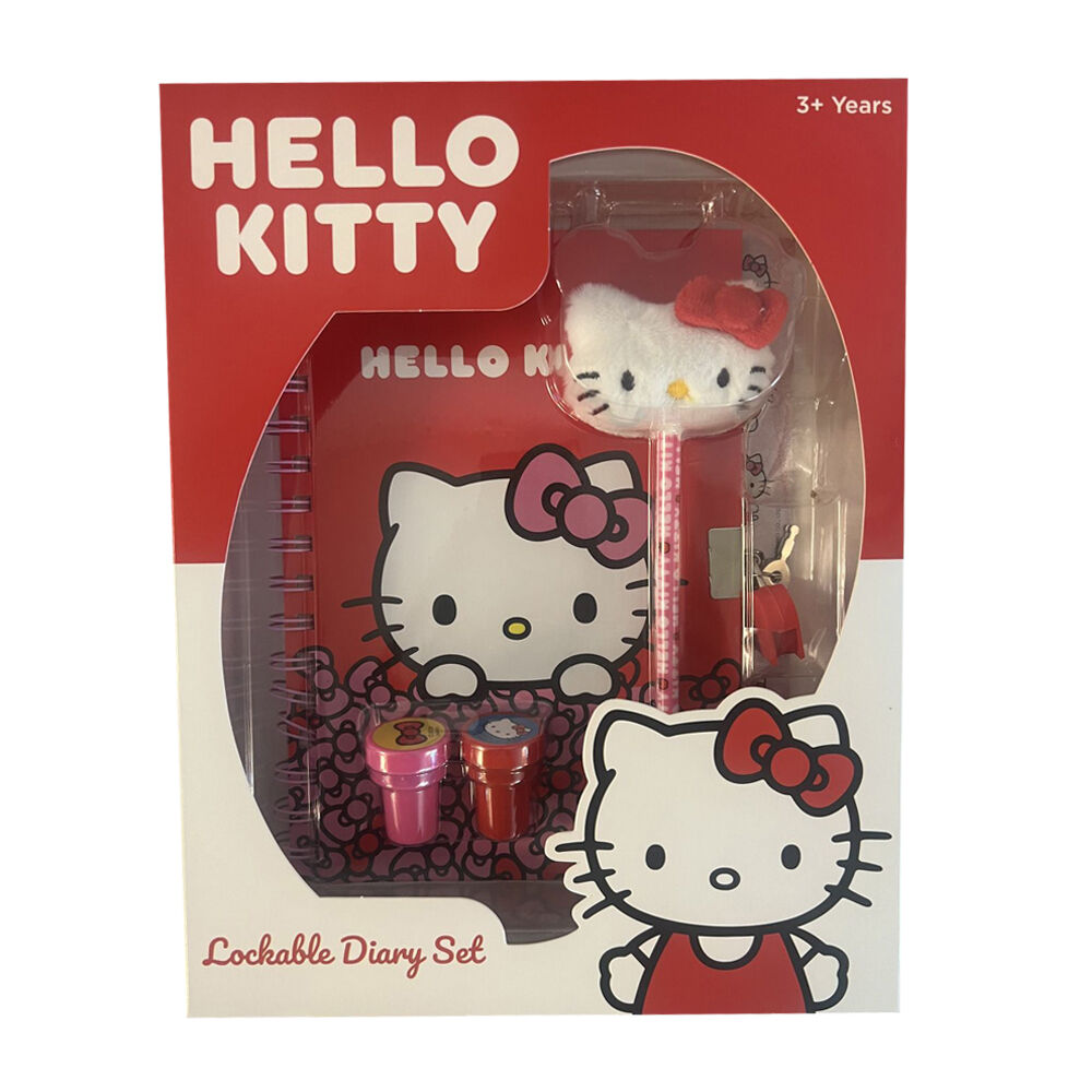 Hello Kitty Lockable Journal Diary Set Kids School Writing Stationery