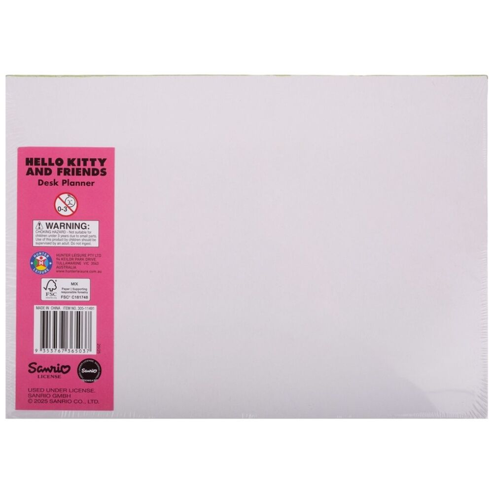 3PK Hello Kitty & Friends Weekly Desk Planner/To Do List With Pen Undated A4