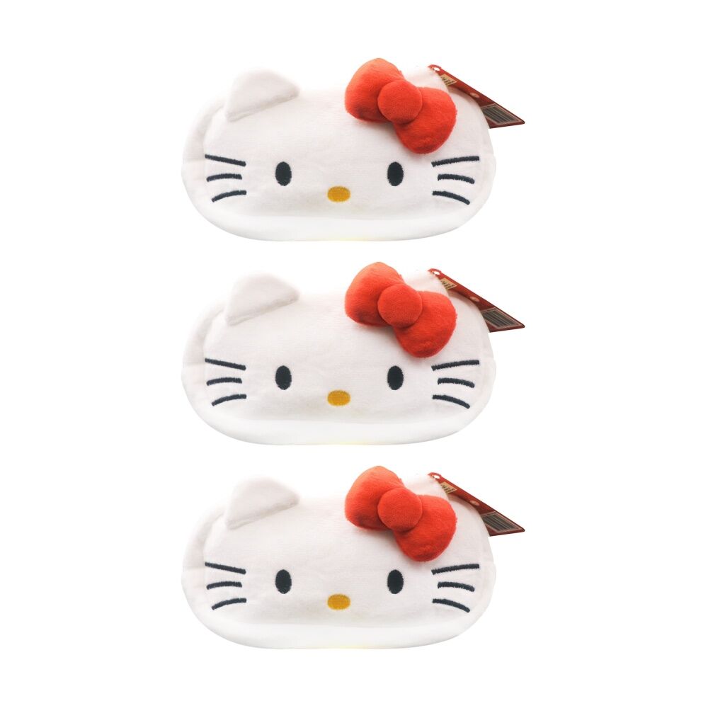 3PK Hello Kitty & Friends Plush Pencil Case w/Zip Kids Stationery Assorted