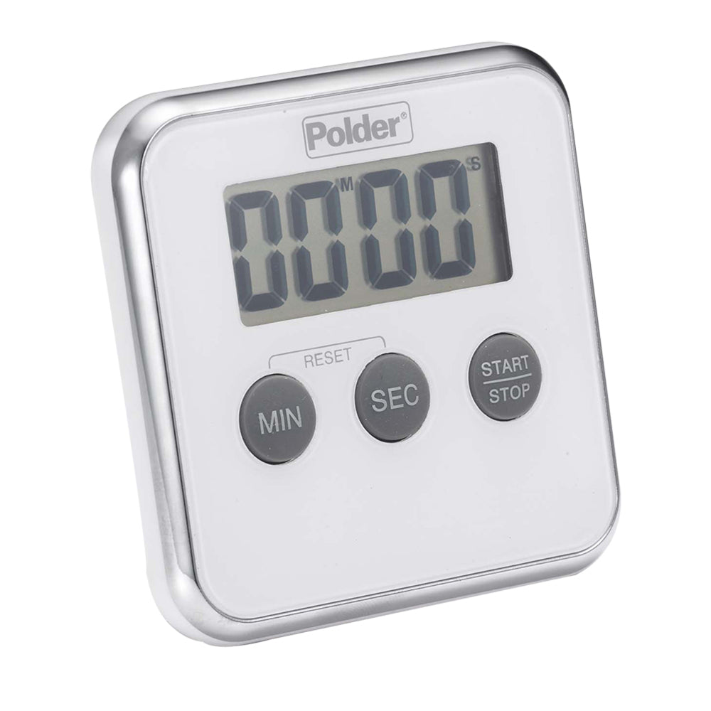 2PK Polder LCD Display 100 Minute Digital Kitchen Timer 8cm - White