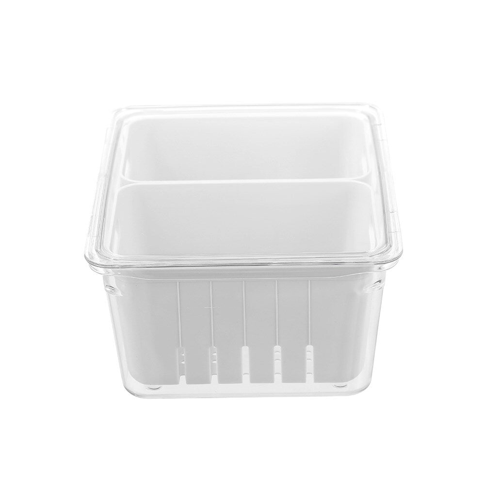 4x Boxsweden Crystal 2L/22cm Crisp Bin 2-Section Storage - White