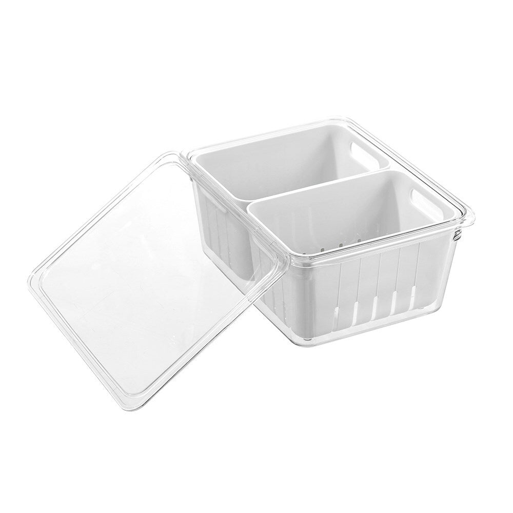4x Boxsweden Crystal 2L/22cm Crisp Bin 2-Section Storage - White