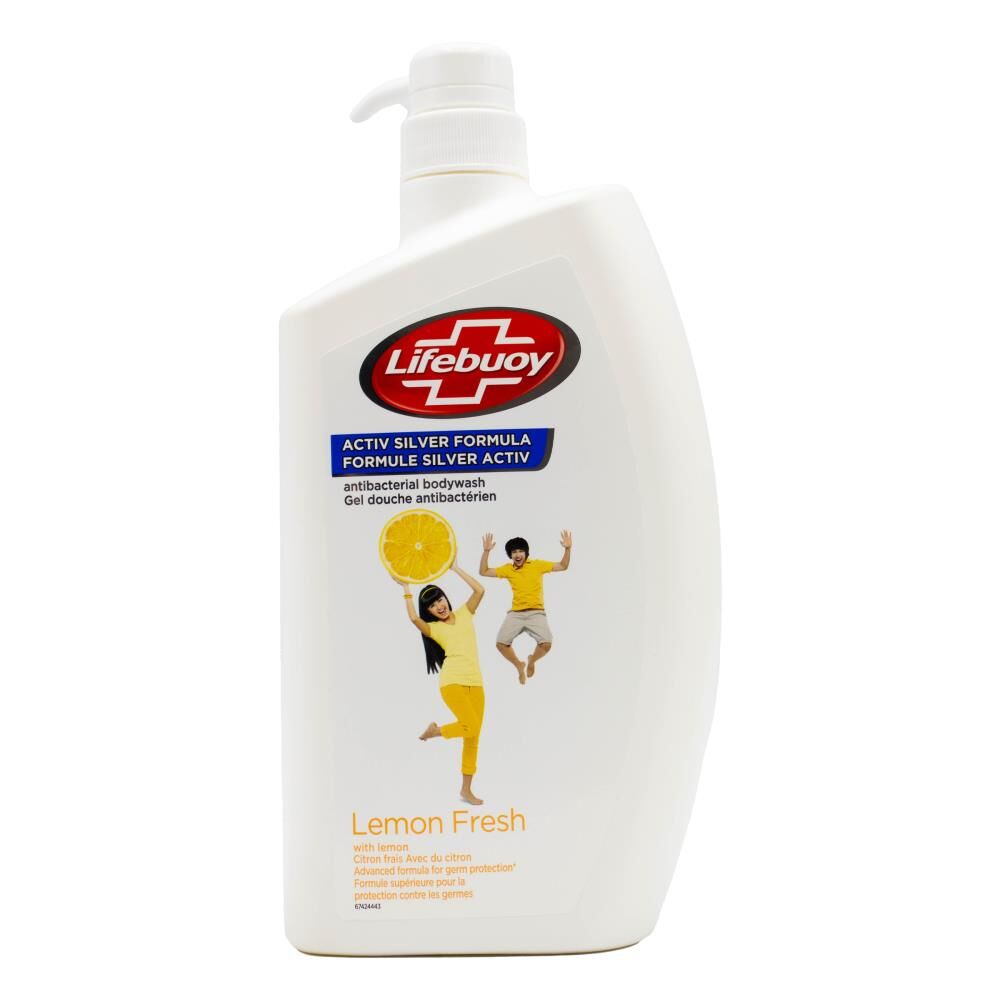 3PK Lifebuoy 1L Antibacterial Body Wash Bath Soap Lemon Fresh