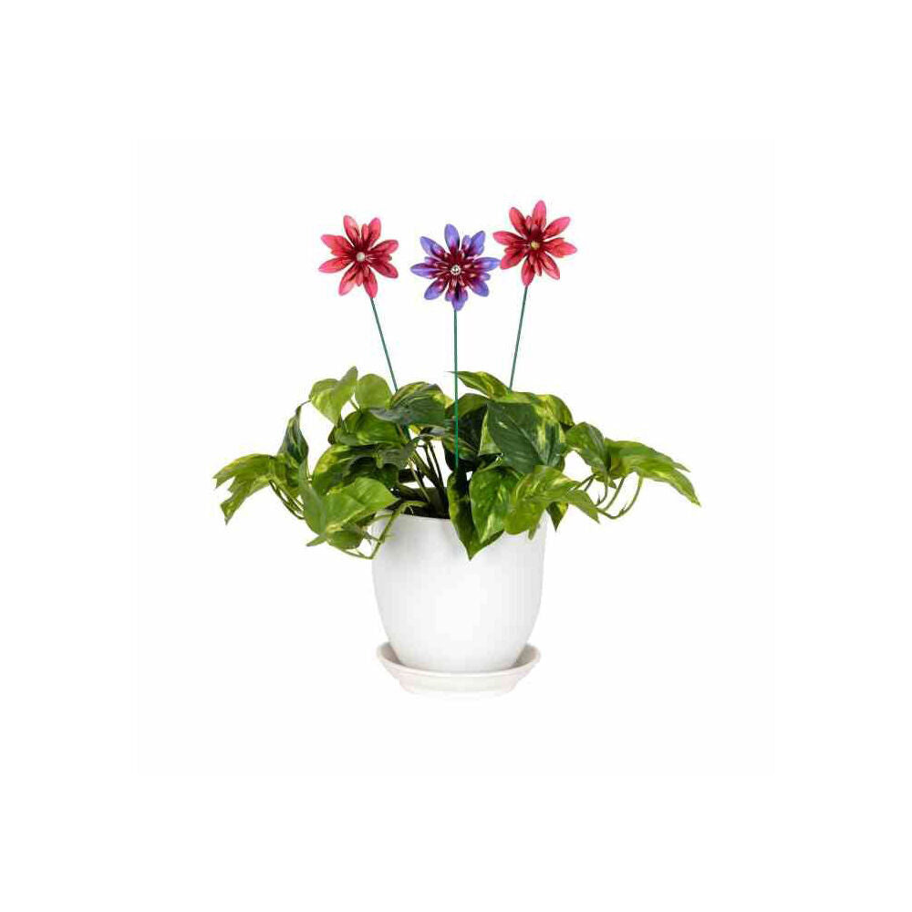 6PK Flower Sticks Small Outdoor Decoration 36cm Multicoloured Assorted