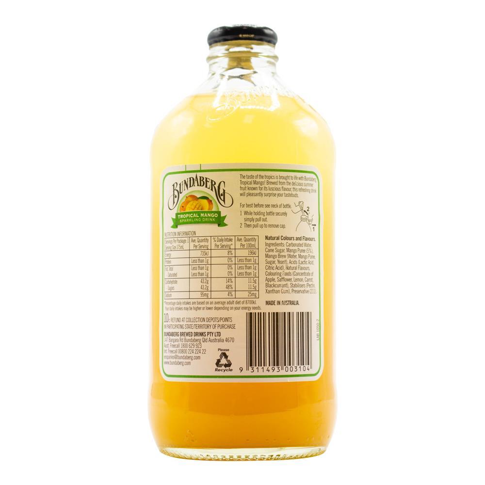 12PK Bundaberg 375ml Tropical Mango Non-Alcoholic Flavoured Drink