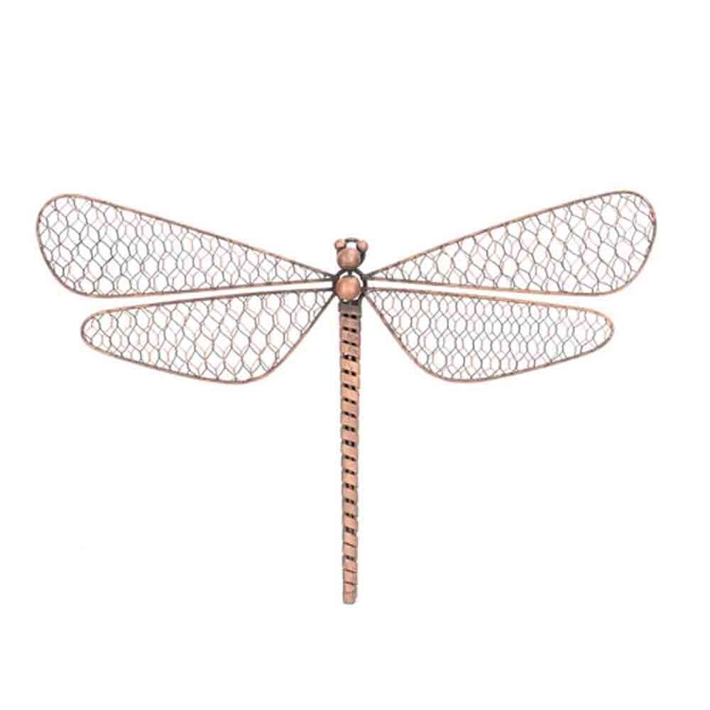 2PK Large Steel/Bronze Wire Dragonfly Outdoor Decor 39x27cm Assorted