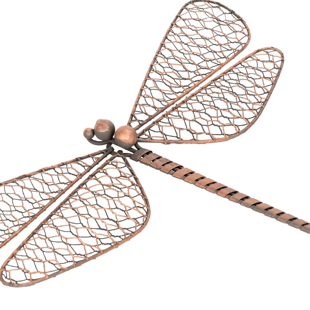 2PK Large Steel/Bronze Wire Dragonfly Outdoor Decor 39x27cm Assorted