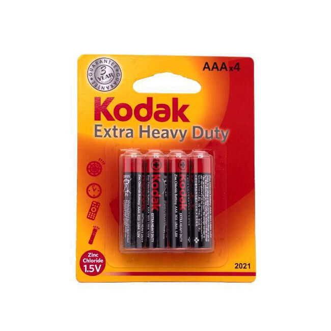 24x 4pc Kodak Extra Heavy Duty AAA Battery 1.5V Zinc Chloride
