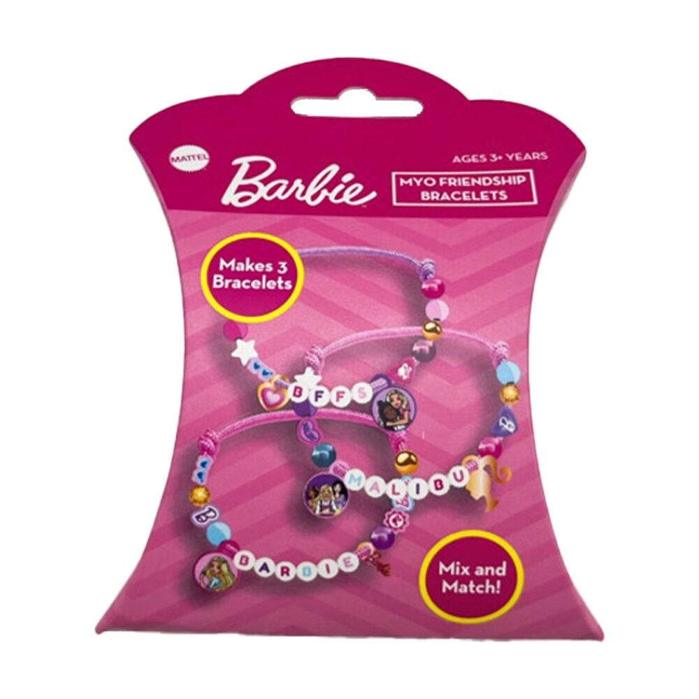 4PK 3pc Barbie Make Your Own Friendship Bracelets Kids Jewelery Craft Set 3y+