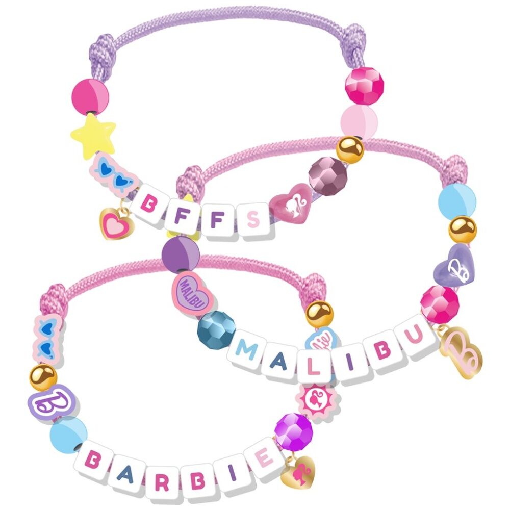 4PK 3pc Barbie Make Your Own Friendship Bracelets Kids Jewelery Craft Set 3y+