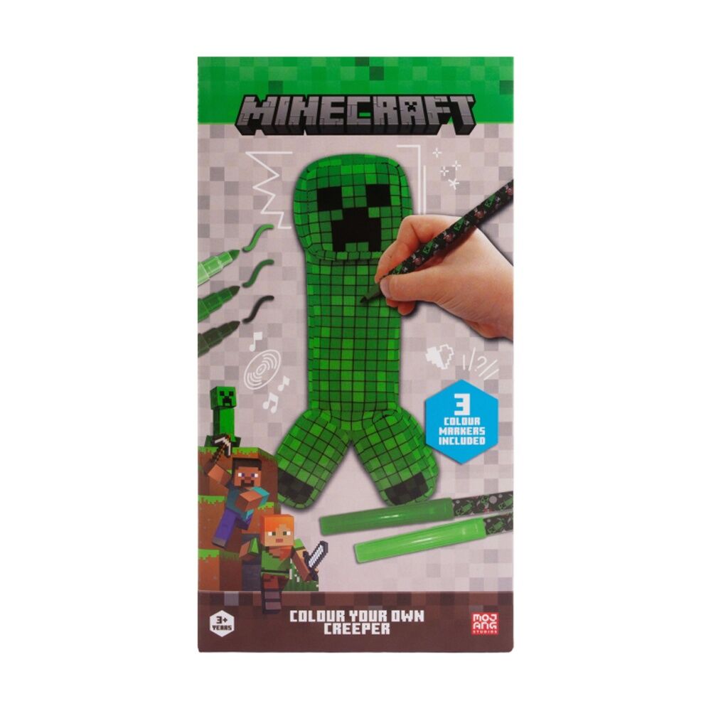 4PK Minecraft Colour Your Own Plush Axolotl w/5 Markers Kids Colouring Kit 3y+
