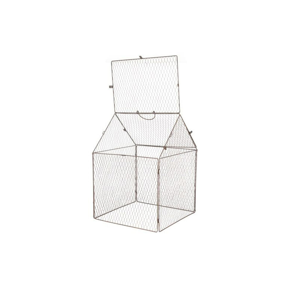 Cloche Wire House Outdoor Decoration 40x55cm Rust Copper