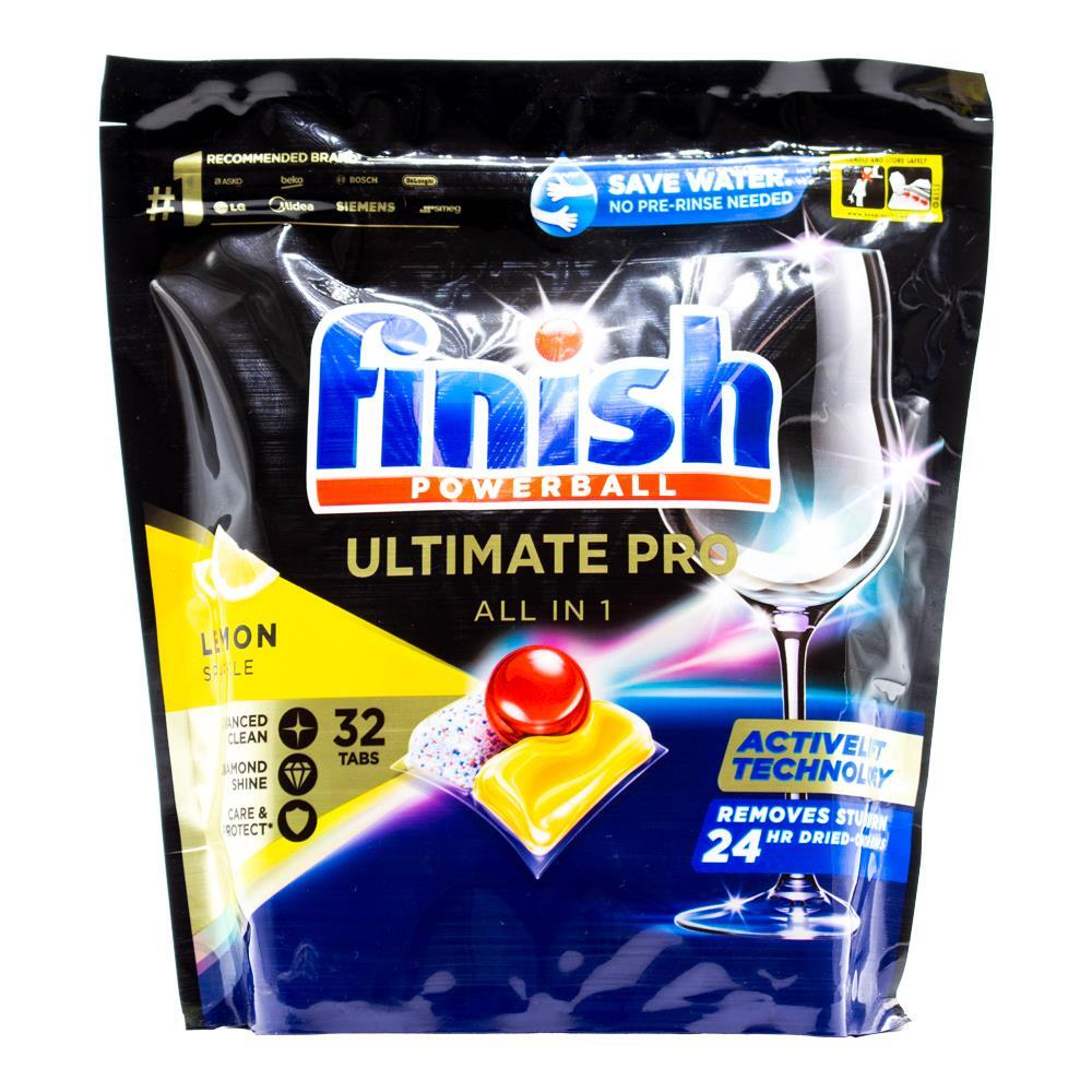 128pc Finish Powerball Ultimate Pro All-In-1 Dishwasher Tabs Lemon Sparkle
