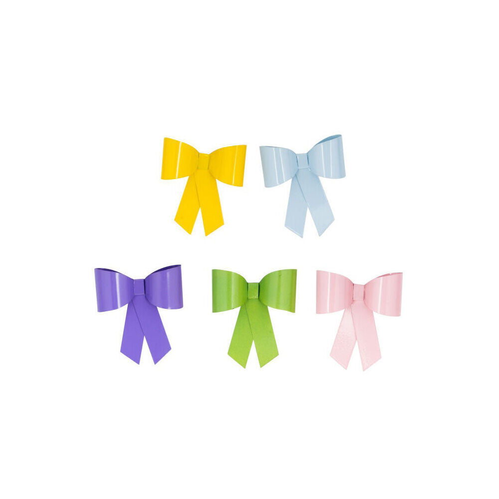 6PK Metal Bow Planter Pot Decoration 12x10cm Multicoloured Assorted