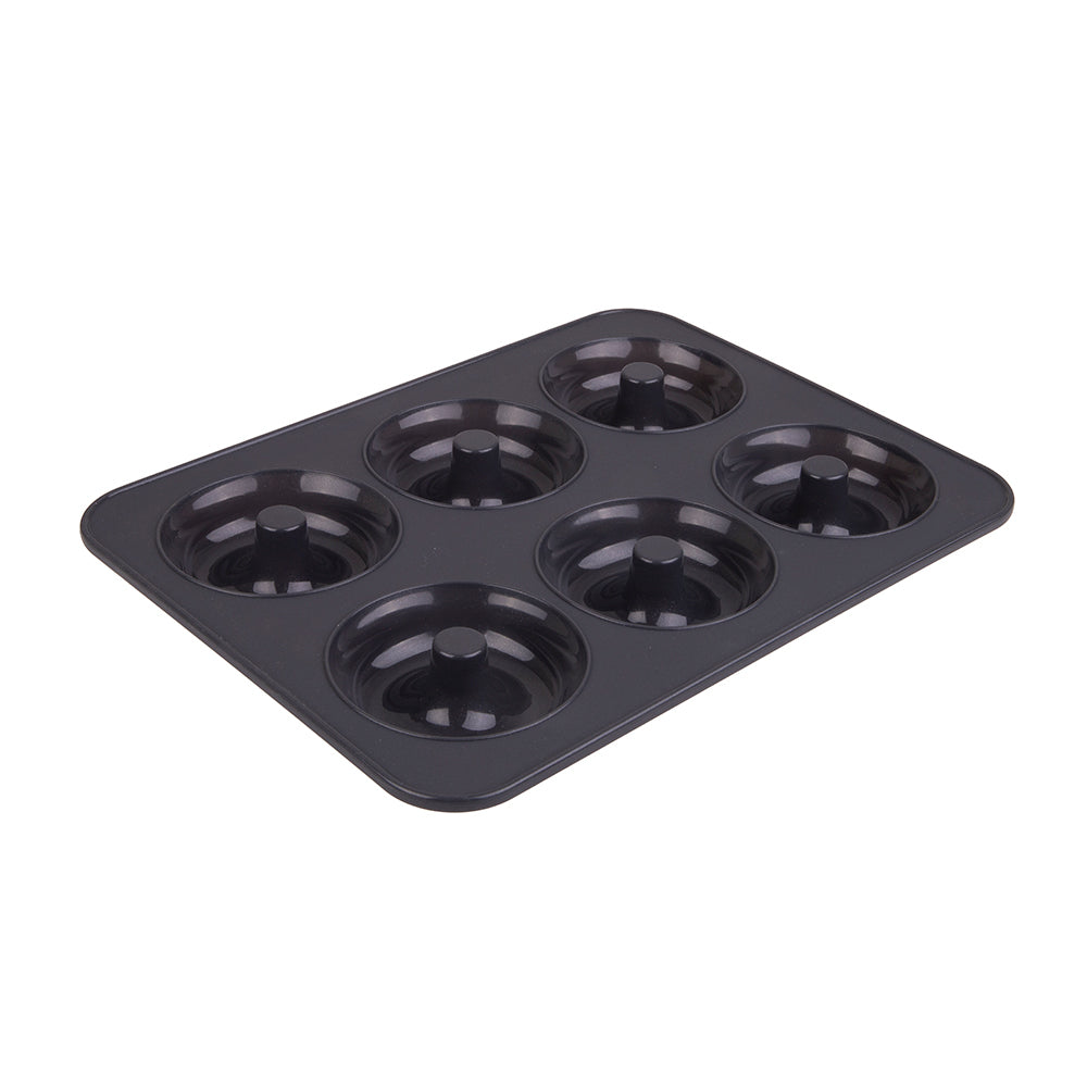 2x Daily Bake Silicone 6 Cup Doughnut Pan - Charcoal