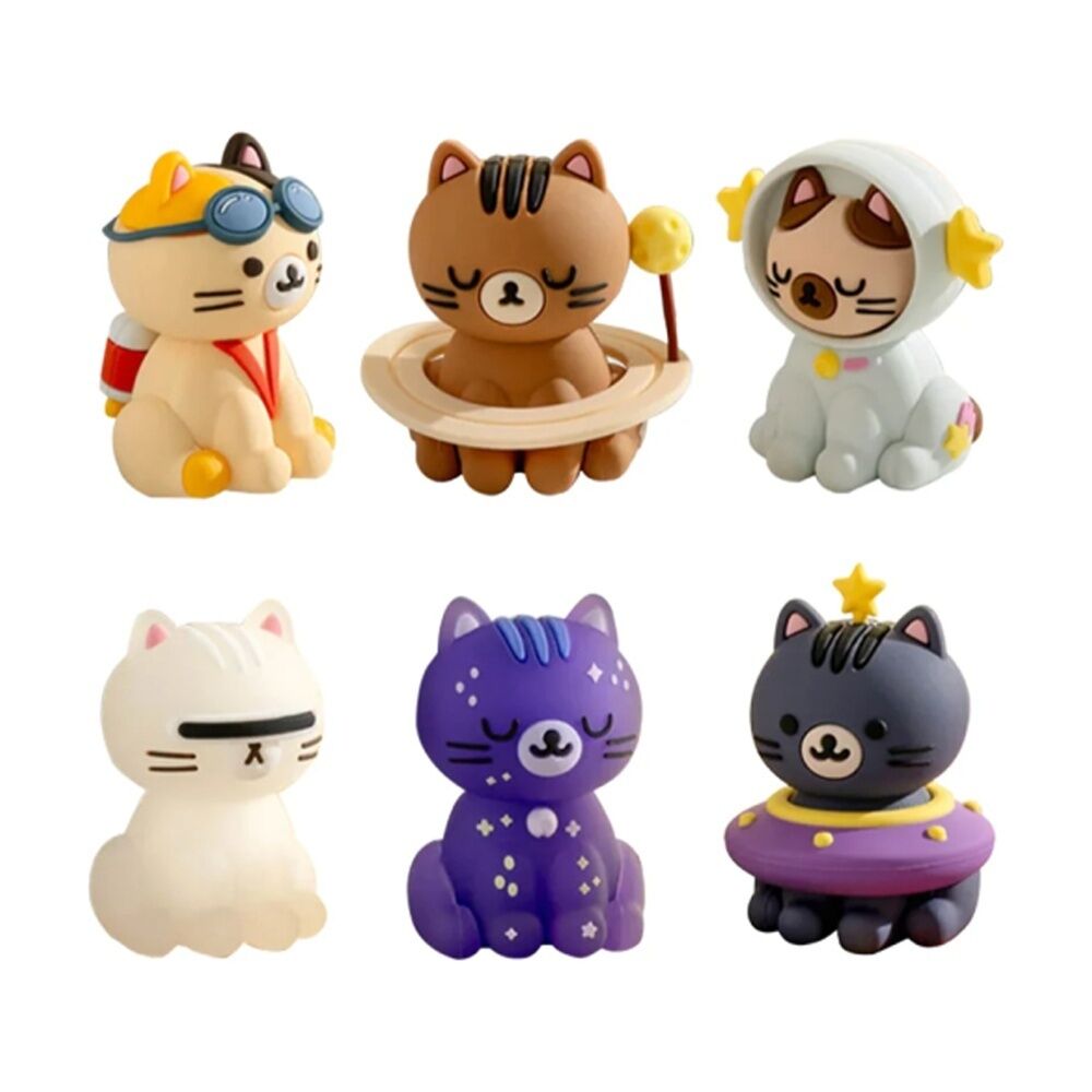2PK Smoko Astro Cats Blind Box Toy Collectable Figurine 15Y+ Assorted